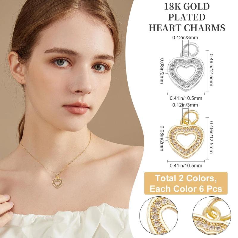 1 Box 16Pcs Star of David Charms 14K Gold Plated Star Pendant Charms with Cubic Zirconia with Jump Ring for DIY Crafts Bracelet