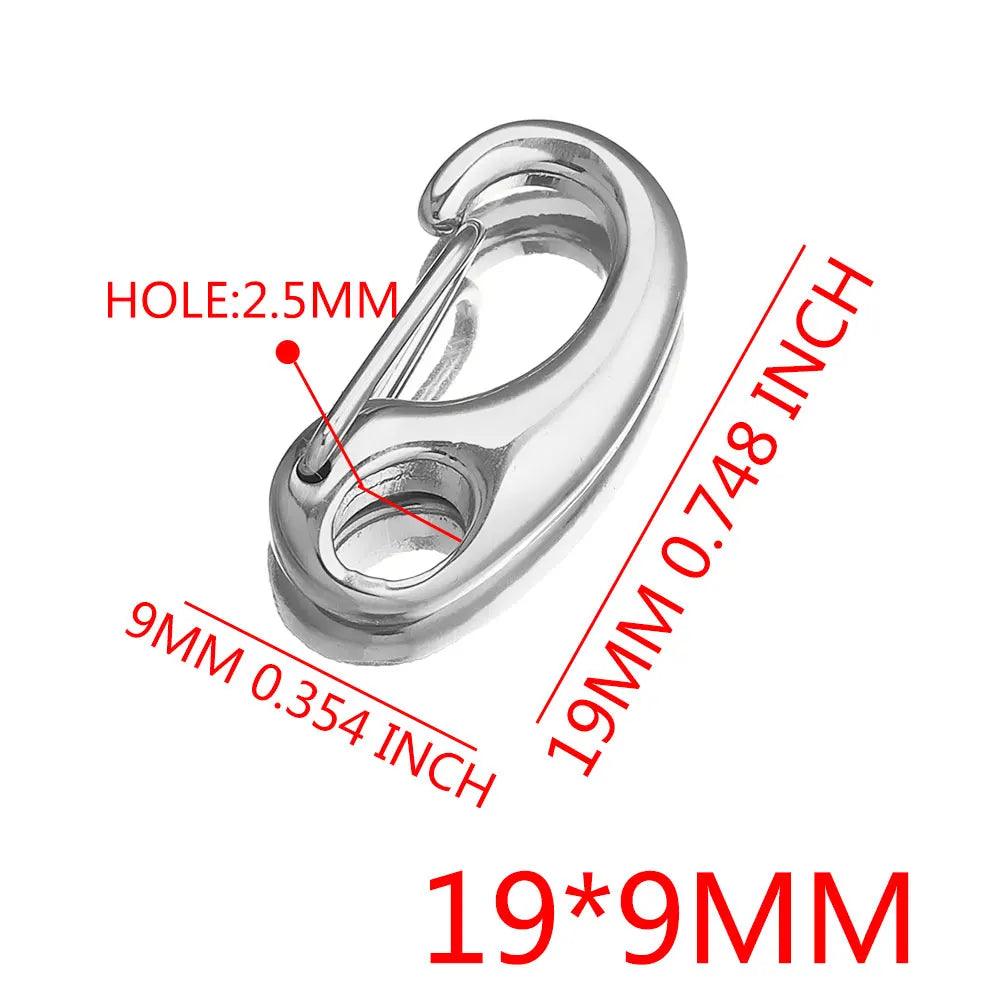 3Pcs Stainless Steel D-shaped Lobster Clasp Snap Hook Keychain Connectors Parts for Bracelet Necklace Chain DIY Jewelry Making