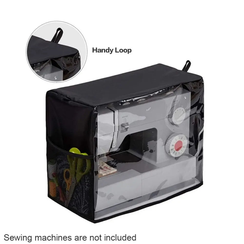 Accessories Quilted Solid Anti Dust PVC Protective Sewing Machine Cover Universal With 2 Lateral Pockets Reusable Portable Home