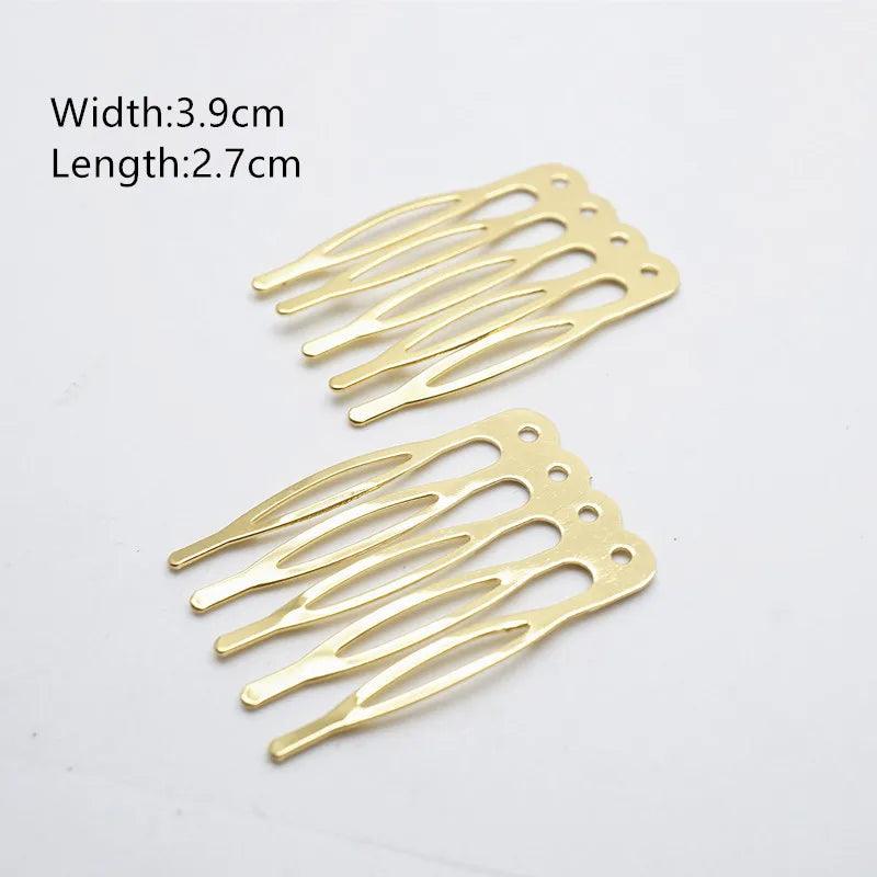 5/10 Teeth Metal Hair Comb Bronze Tone Hair Clips Claw Hairpins DIY Jewelry Findings & Components Wedding Hair Supplies HK107