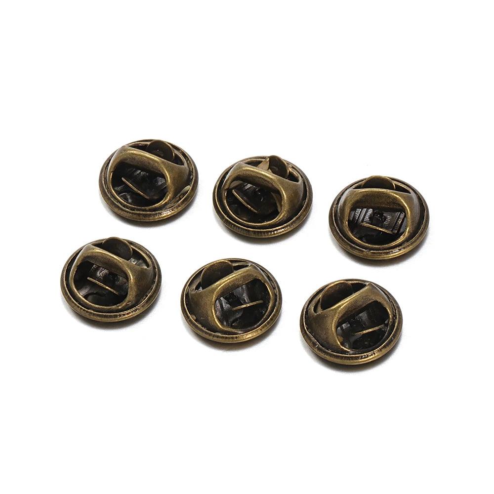50pcs Metal Pin Backs Brooch Squeeze Badge Pin Cap Butterfly  Clutch Clasp Replacement