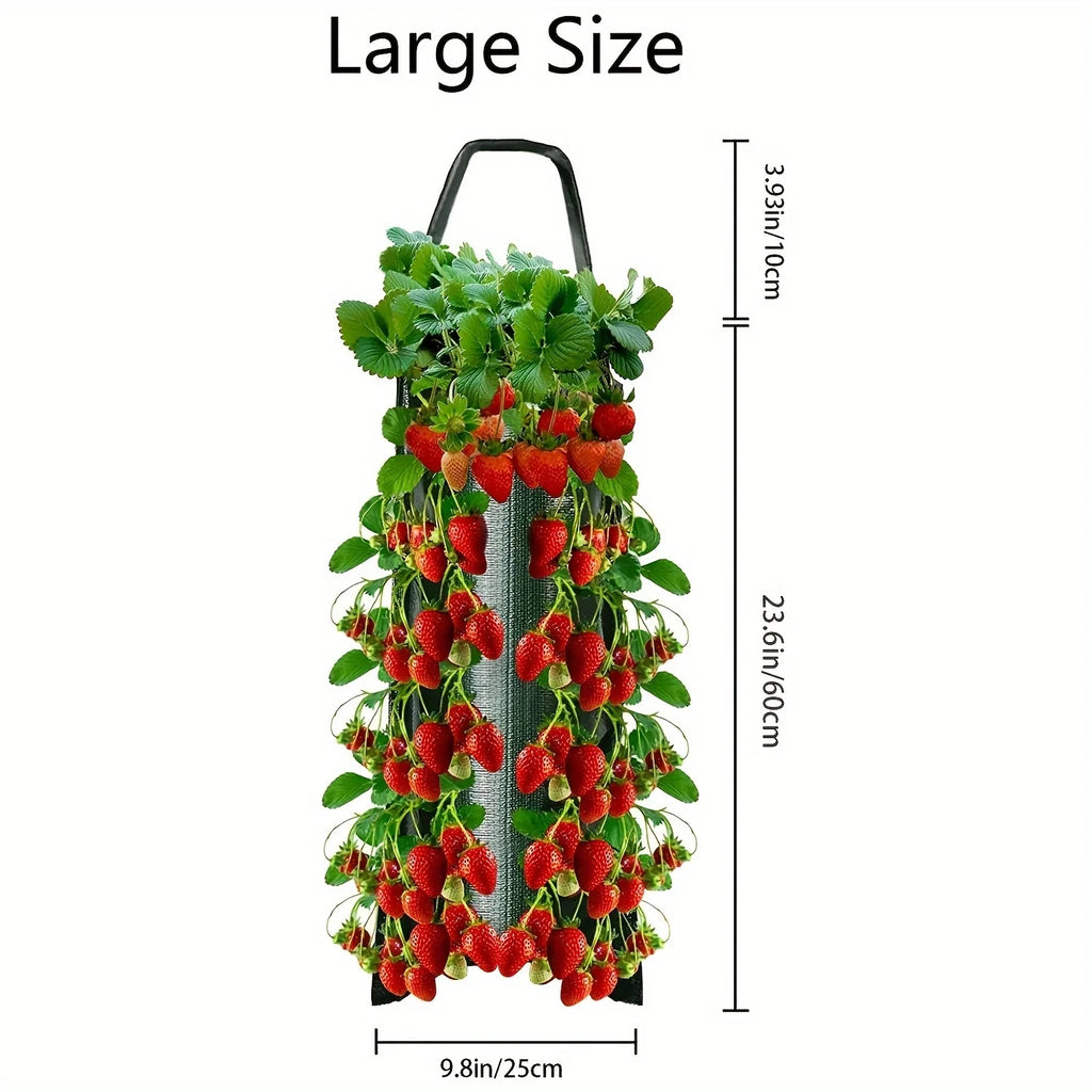8-Pocket Hanging Strawberry Planter Bags - Durable PE Material, Perfect for Indoor & Outdoor Gardening, Strawberry Cultivation