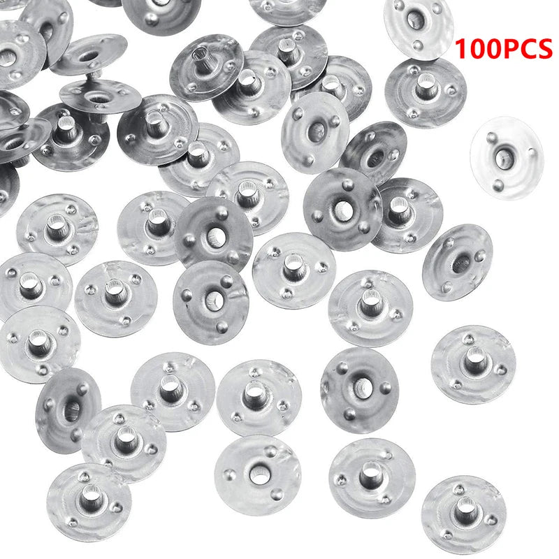 100 Pcs Durable Waxed Candles Making Metal Wick Sustainers Carry Holders Tabs Tool Candle Wicks Base DIY Candle Making