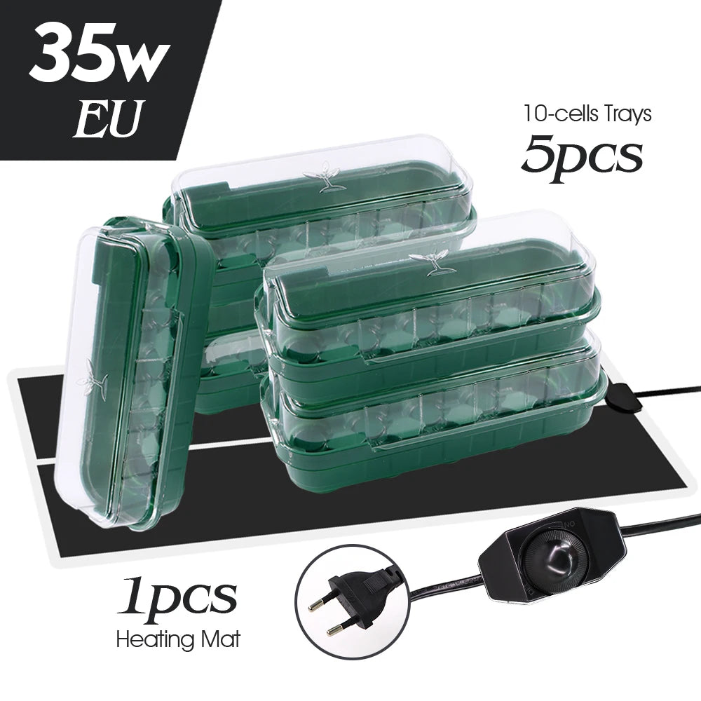 14/35W Plant Heating Pad Warmer Heat Mat  Nursery Seedling Trays Greenhouse Germination Box US/EU/UK/AU Plug Temperature Control