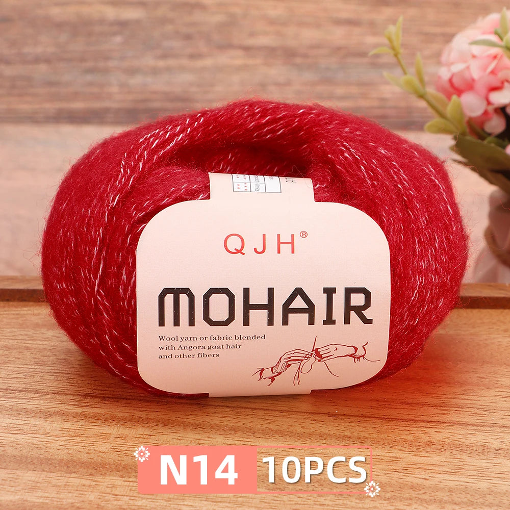 Soft Mohair Crochet Yarn Set 10 Pcs For DIY Knitting