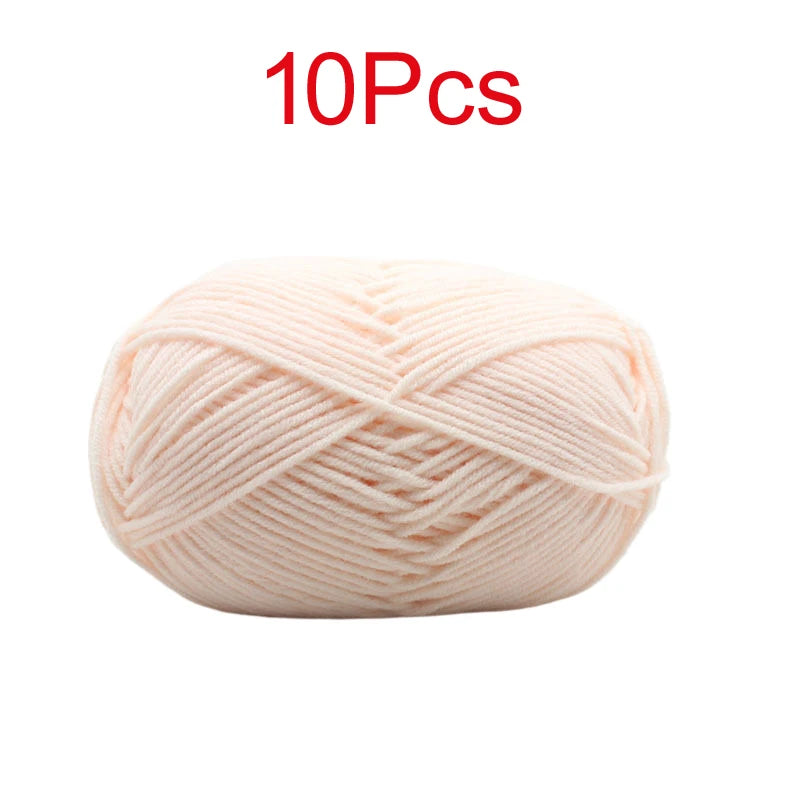 10 Pieces Multi Color Cotton Knitting Yarn Soft Warm Crocheting Yarn for Hand Knit Sweaters Hats Scarves Blankets Amigurumi