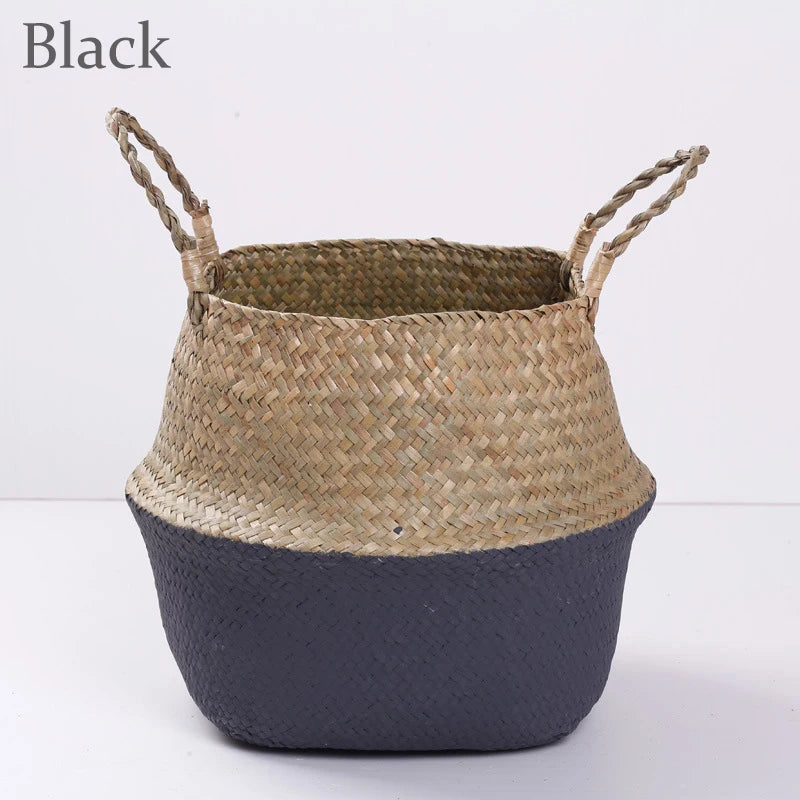 Straw Woven Flower Plant Pot Grass Planter Basket Indoor Outdoor Flower Pot Plant Containers Storage Basket