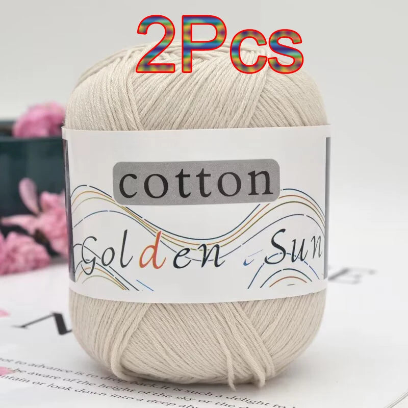 100% Cotton Yarn for Hand Knitting Soft Crochet Yarn Pack of 2 for Sweaters Blankets Hats Amigurumi Dolls and Bags