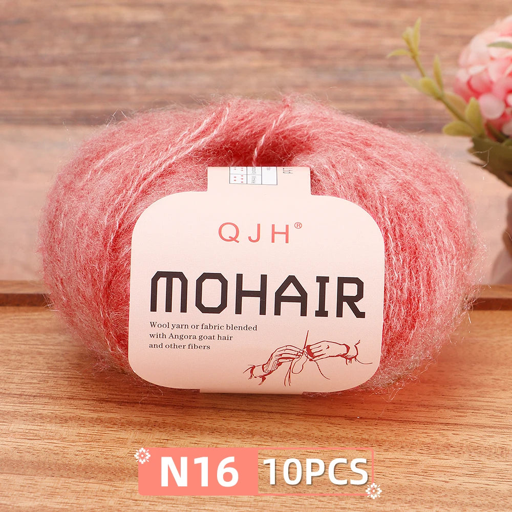 Soft Mohair Crochet Yarn Set 10 Pcs For DIY Knitting