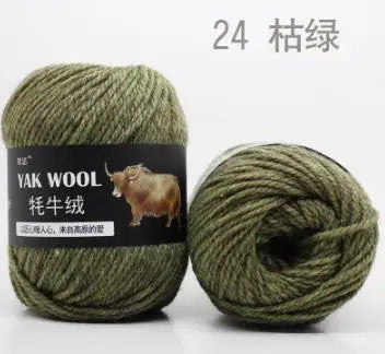 Yak Wool 3 Strand Medium Thick Handwoven Yarn For Sweaters