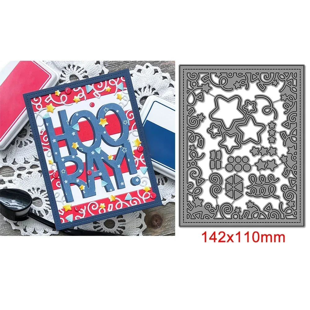 Drinking Cup Fruit Cherry Pineapple Metal Cutting Dies Shining Stars Border Enjoy Words Cut Die For DIY Scrapbooking Card Making