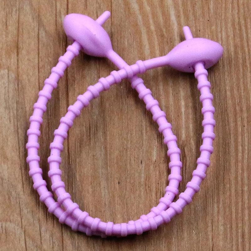 10Pcs/Lot 13 Color Silicone Reusable Bag Ties Twist Wire Fasten Cable Zip Tie Headset Data Line Universal Magic