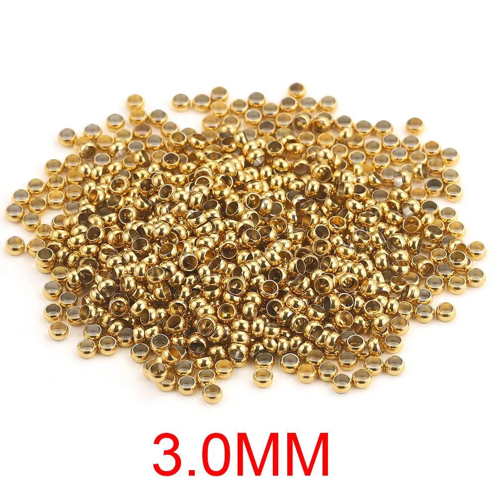 100-200pcs Stainless Steel Tube Crimp Beads Tiny Stopper Spacer Bead Cord End Caps for DIY Jewelry Craft Making Supplies