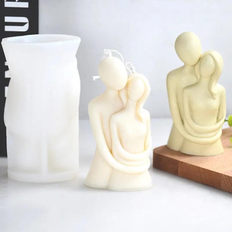 DIY Embrace Couple Portrait Candle Silicone Mold Cake Baking Mold Aromatherapy Plaster Home Ornaments