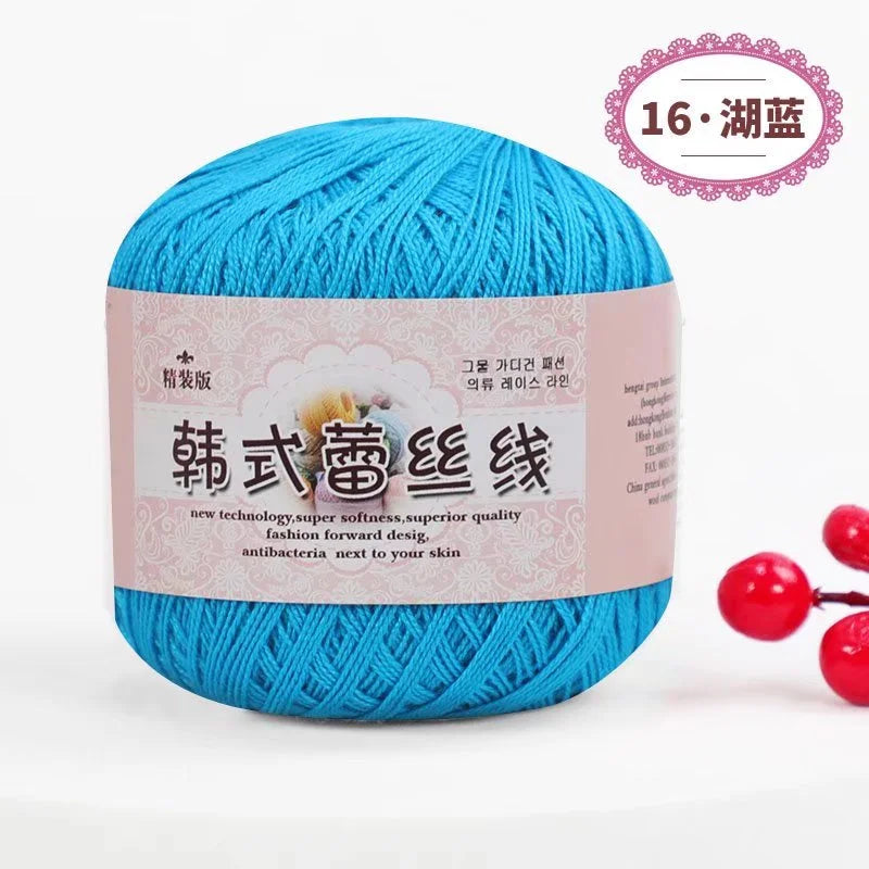 Pure Cotton Lace Crochet Thread No 8 Ice Silk 50g Yarn