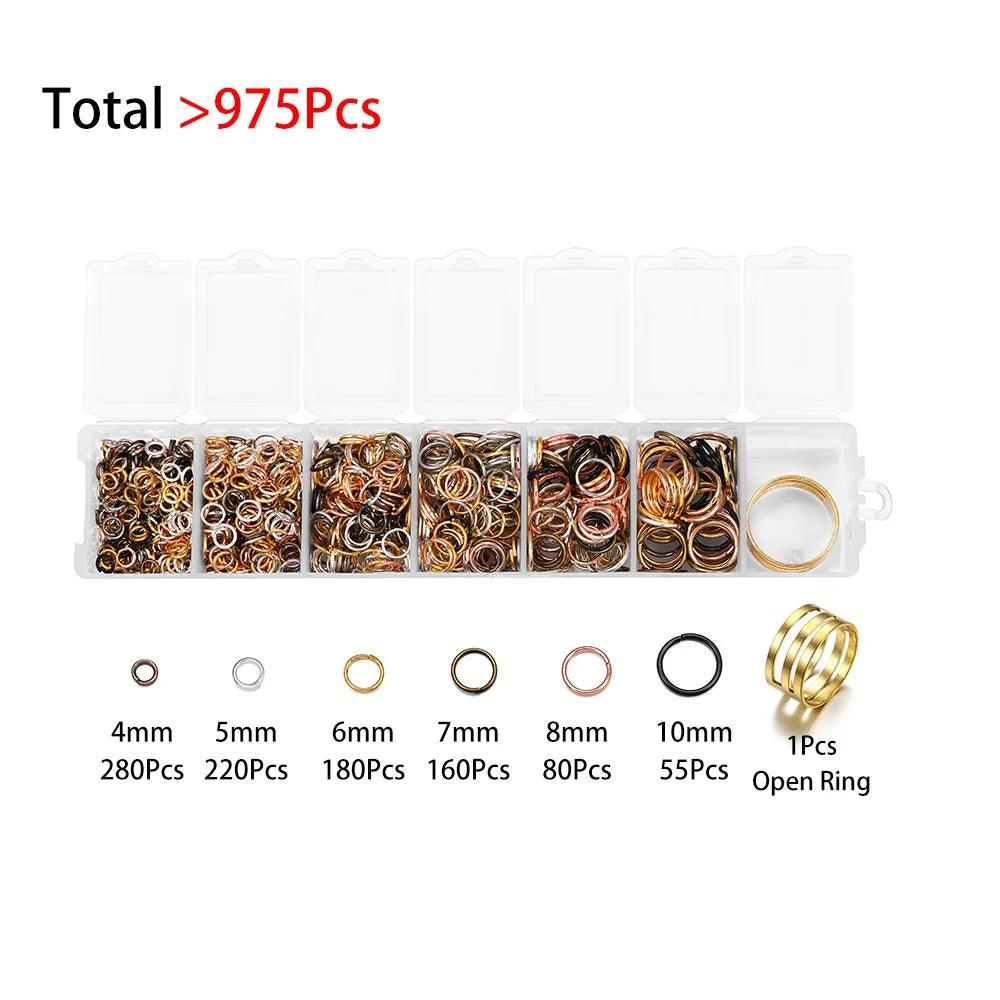 1Box Jewelry Making Kits Lobster Clasp Open Jump Rings End Crimps Beads Box Sets Handmade Bracelet Necklace Findings Supplies