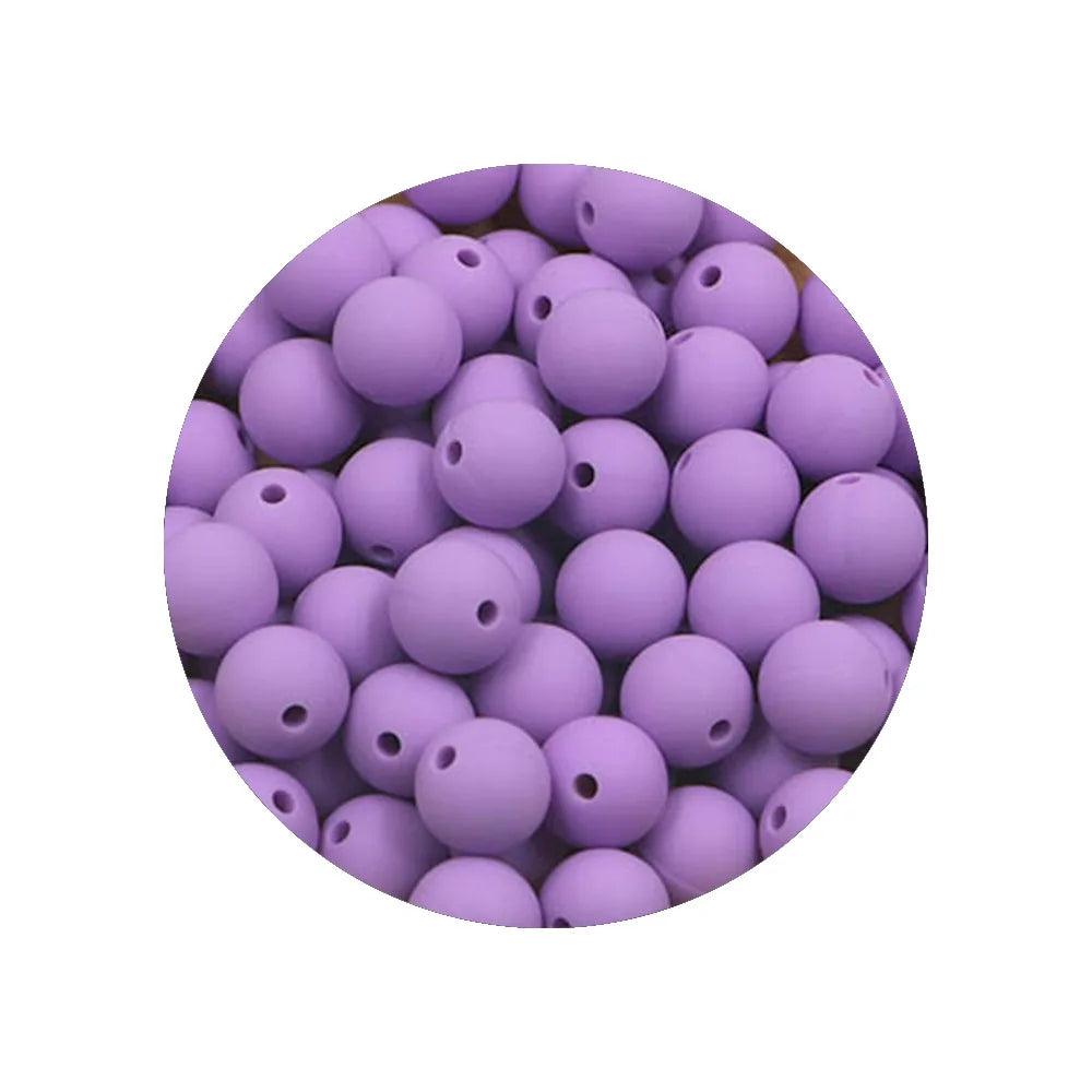 Kivoct 100Pcs 12MM Round Silicone Beads For Jewelry Making DIY  Pacifier Chain Necklace Keychain Accessories
