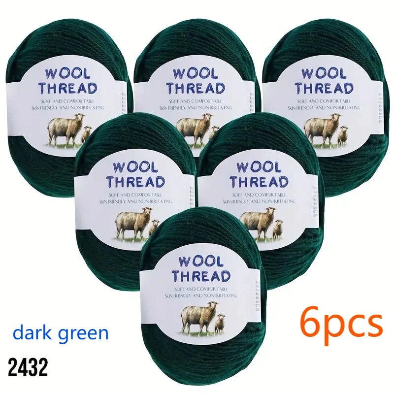 Australian Wool Set Six 300g Soft Colorful Yarn For Knitting