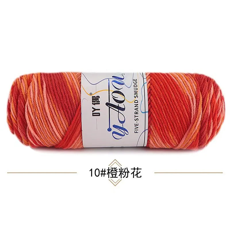 Colorful Milk Cotton Yarn 100g 200m Section Dyed Crochet