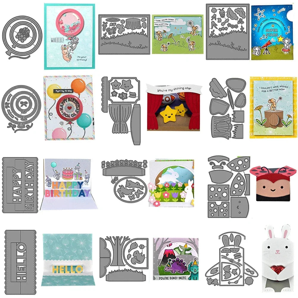 Meadow Backdrop Tiny Gift Box Add On Metal Cutting Dies Embossing Diecut for DIY Card Making Scrapbooking Crafting Supplies