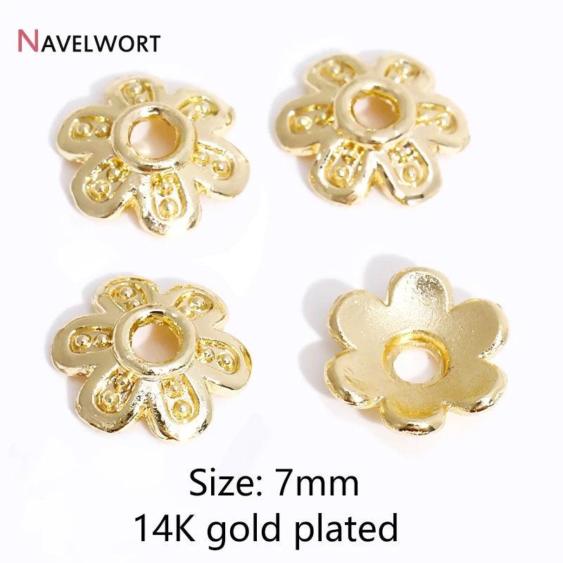 14K/18K Gold Plated Brass Bead Caps,Caps For Beads,Flower Bead Caps For Jewelry Making,Caps For Bracelet,Accessories For Jewelry