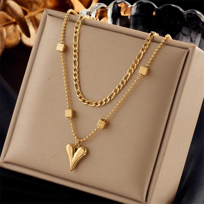 DIEYURO 316L Stainless Steel Pearl Heart Butterfly Cross Pendant Necklace For Women Fashion Girls Clavicle Chain Jewelry Gifts