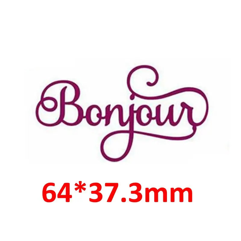 Cursive French Warm Wishes Merci Beaucoup Words Metal Cutting Dies Mould Knife DIY Scrapbooking Greeting Card Making Template