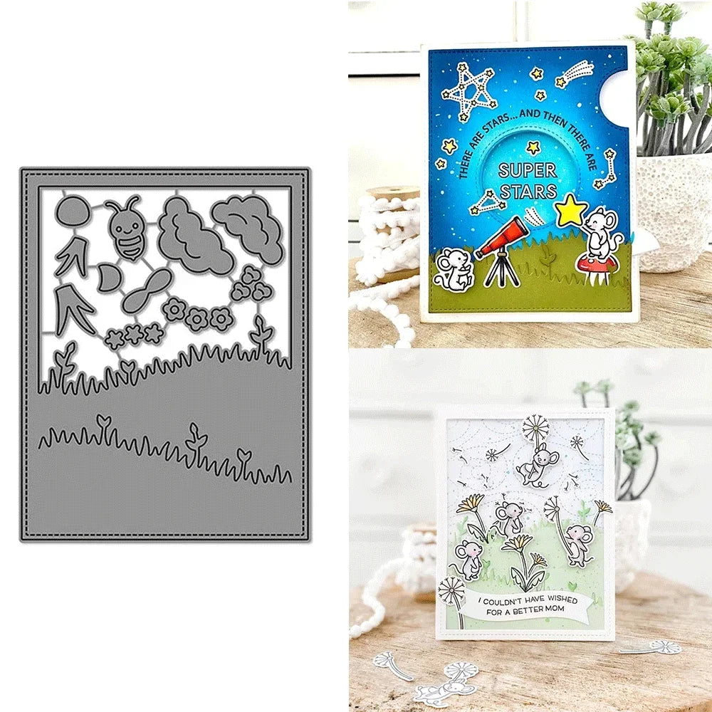 Meadow Backdrop Tiny Gift Box Add On Metal Cutting Dies Embossing Diecut for DIY Card Making Scrapbooking Crafting Supplies