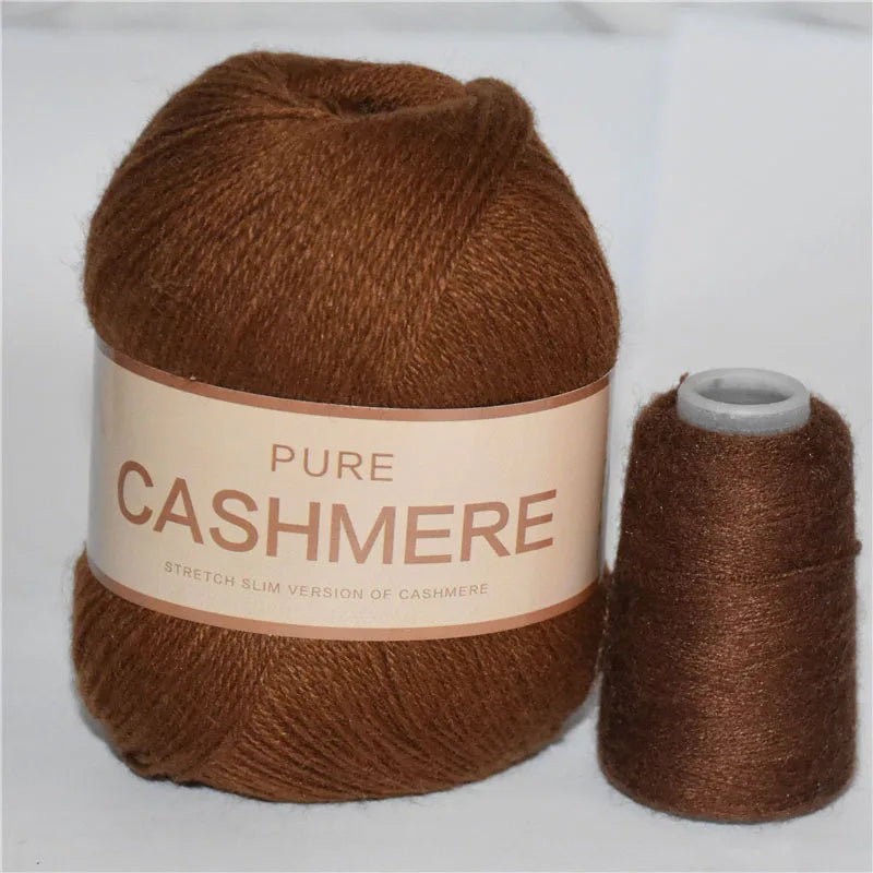 Pure Mongolian Cashmere Yarn for Crocheting 3-Ply Worsted Warm Soft Weaving Fuzzy Knitting Thread Pack of 5