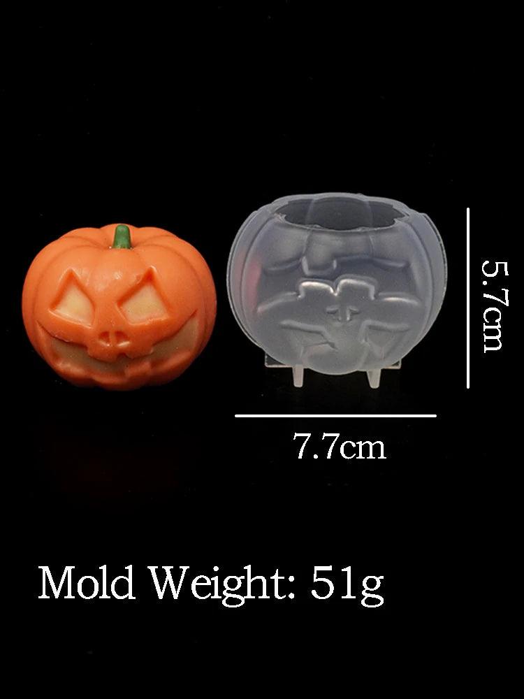 Halloween Pumpkin Ornament Mold Creative Horror 3D Pumpkin Monster Scented Candle Gypsum Silicone Mould DIY Handmade Hand Tools