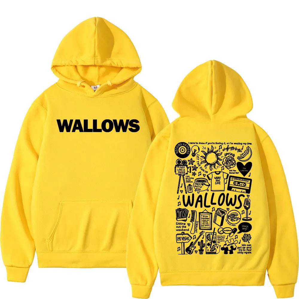 Rock Band Wallows Model Tour 2024 Hoodies Men's Women's Fashion Vintage Pullovers Autumn Winter Casual Long Sleeve Sweatshirts