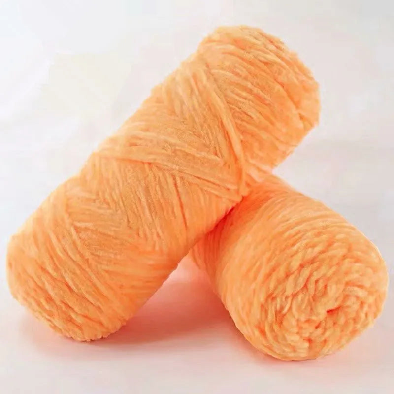 DIY Soft Chenille Yarn for Knitting and Crochet 100g 130M Polyester Velvet Amigurumi Dolphin Baby Plush