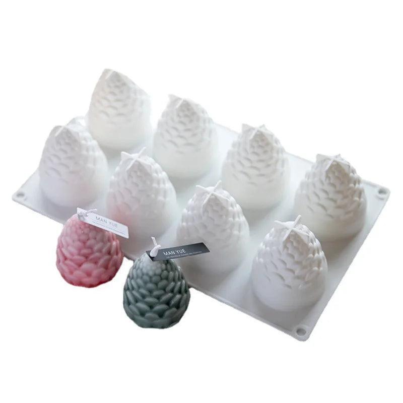 8 Cavitys Pine Cones Silicone Mold Candle Molds DIY Handmade Candle Making 3D Aromatherapy Candles Beeswax
