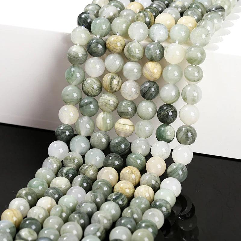 4 6 8 10mm Natural Green Grass Jasper Beads Round Loose Spacer Bead For Jewelry Making Diy Necklace Bracelet Accessory Findings