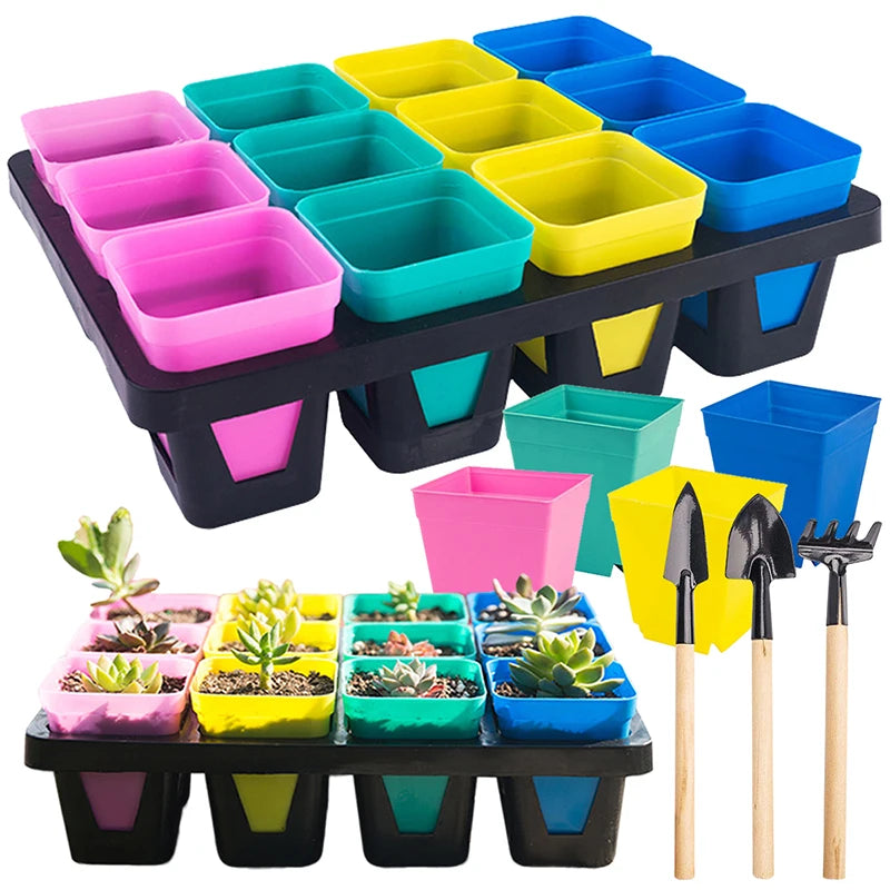 germination seedlings tray with Flower Pots Storage Grow indoor cultivation plant gadgets greenhouse germinator container