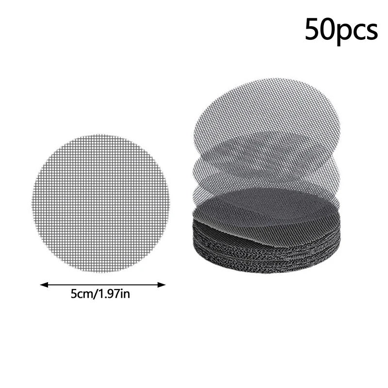 50pcs Pot Hole Mesh Pad Grid Round Drainage Hole Screen For Pot Bottom Prevent Soil Loss Bonsai Flower Plant Gardening Tools