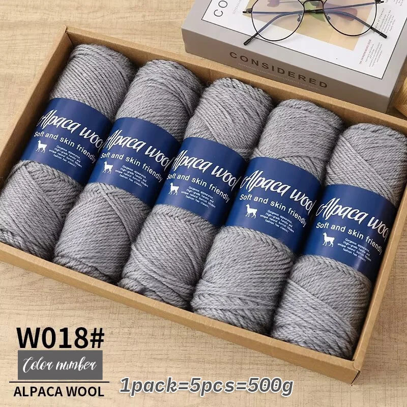 500g Coarse Alpaca Wool Yarn for Hand Woven Sweaters Jackets Scarves and Hats