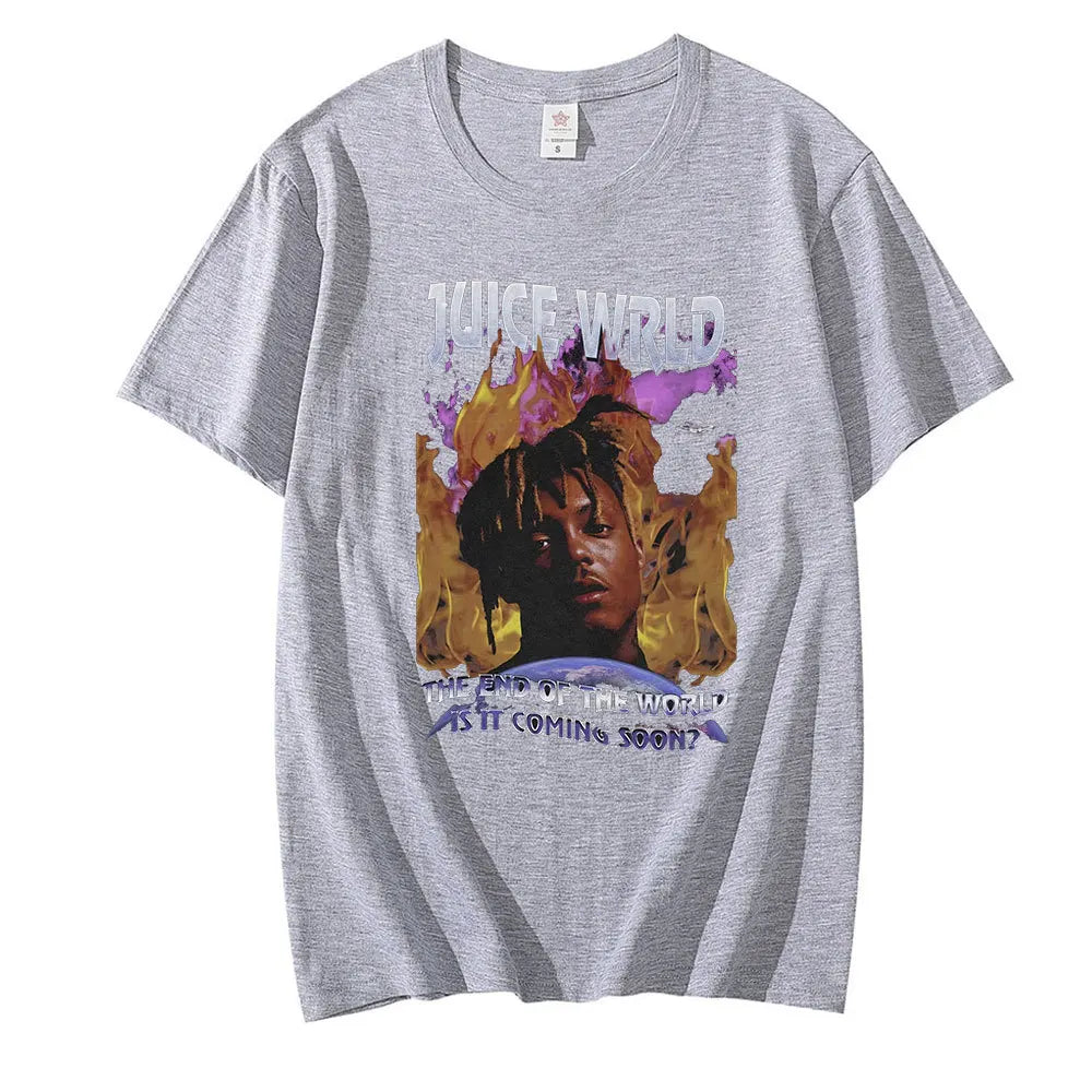 Rapper Juice Wrld 999 Short T Shirt Men's Women's Letter Printed Tshirts Y2k Casual Fashion Sportswear Summer Clothing