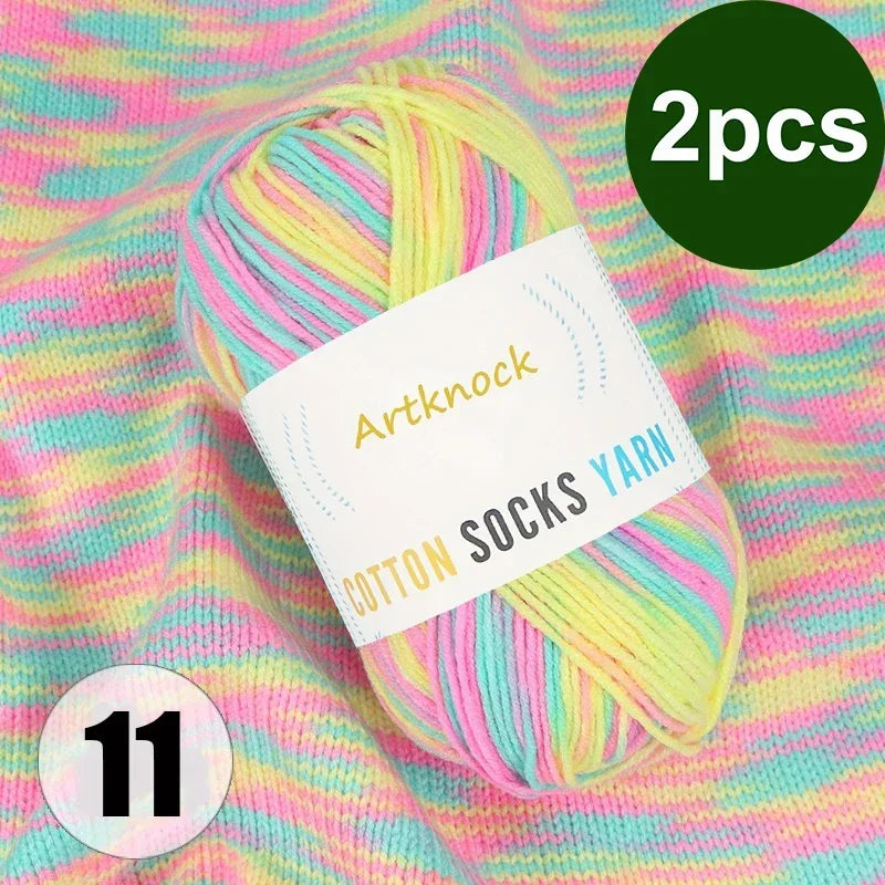 Colorful Milk Cotton Yarn For DIY Crochet Projects 2 Pcs