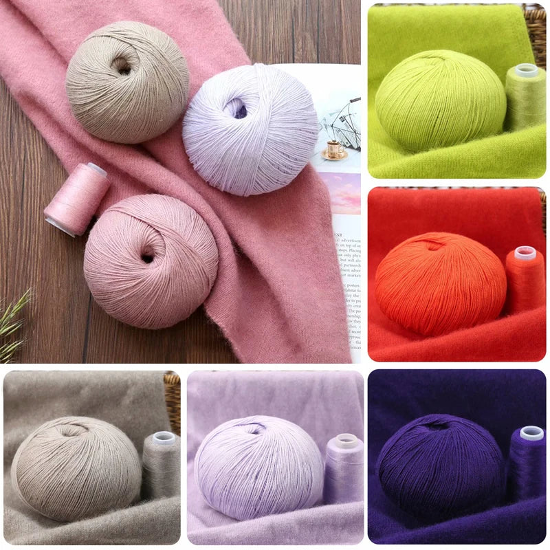 50+20g/Set Mongolian Cashmere Yarns 3 Ply Knitted Crochet Woven Wool Blend Yarn Knitting Sweater Scarf Hat Yarn Threads