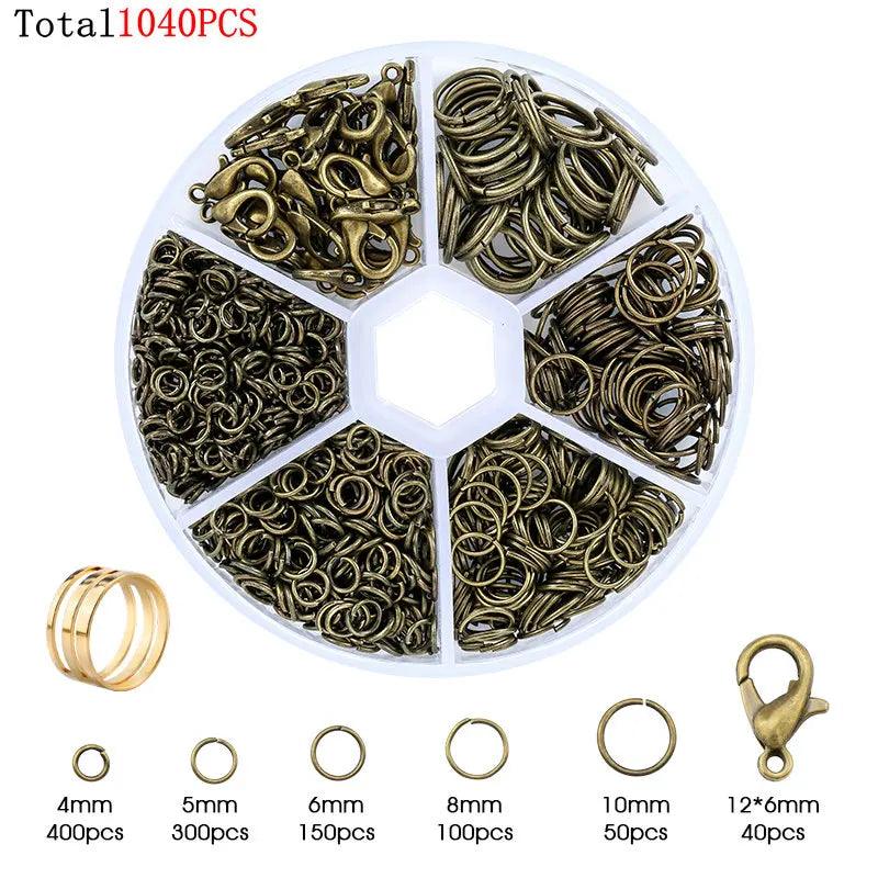 Alloy Accessories Jewelry Findings Set Earring Making Kit Lobster Clasp Open Jump Rings Repair Tools DIY Jewelry Making Supplies