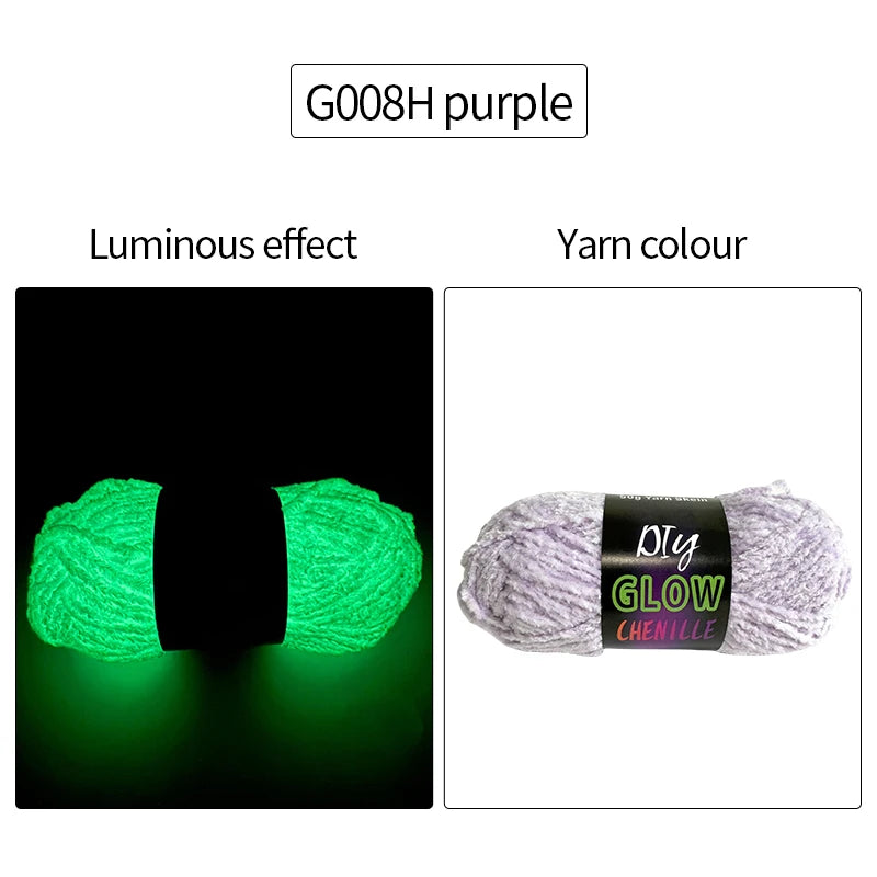 Chenille Velvet Glowing Yarn 50g Sunlit Crochet Knitting