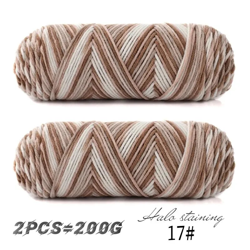 Colorful 5 Strand Dyed Milk Cotton Baby Sweater Yarn for Handmade DIY Woven Scarves and Crochet Projects