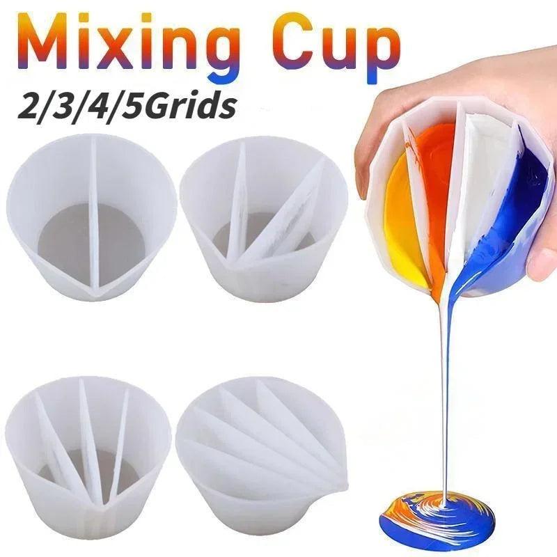 2/3/4/5 Grids Silicone Palette Cups Mixing Cup Compartment Cup DIY Epoxy Resin Tools Art and Craft Supplies