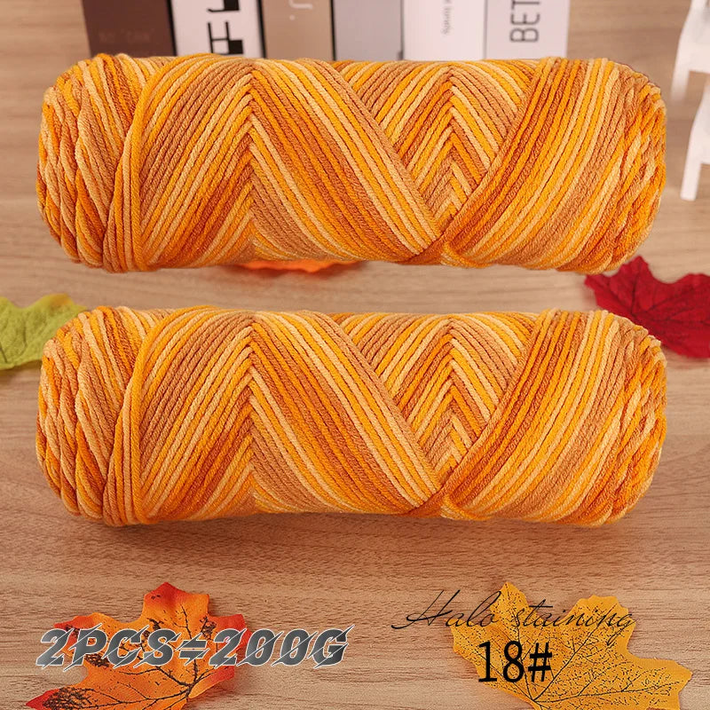 Colorful 5 Strand Dyed Milk Cotton Baby Sweater Yarn for Handmade DIY Woven Scarves and Crochet Projects