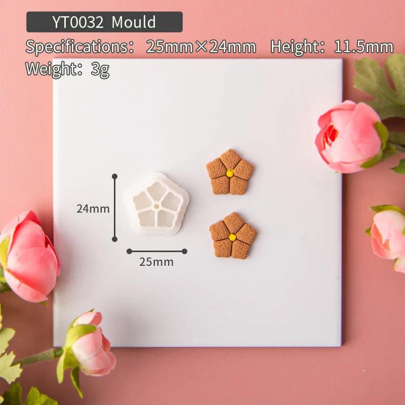 New Flowers Polymer Clay Mold Cutter Flower Leaf Combination Soft Pottery Mold DIY Earring Jewelry Pendant Cutting Die 3D Mould