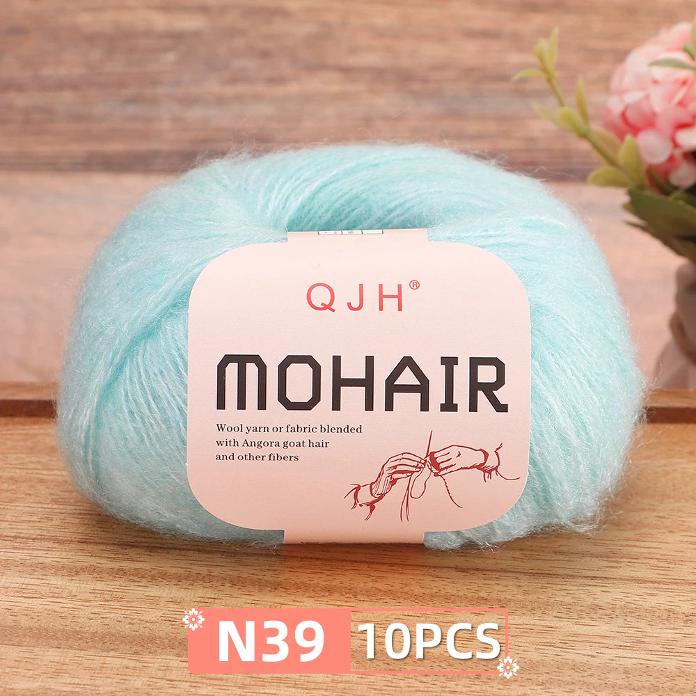 Soft Mohair Crochet Yarn Set 10 Pcs For DIY Knitting