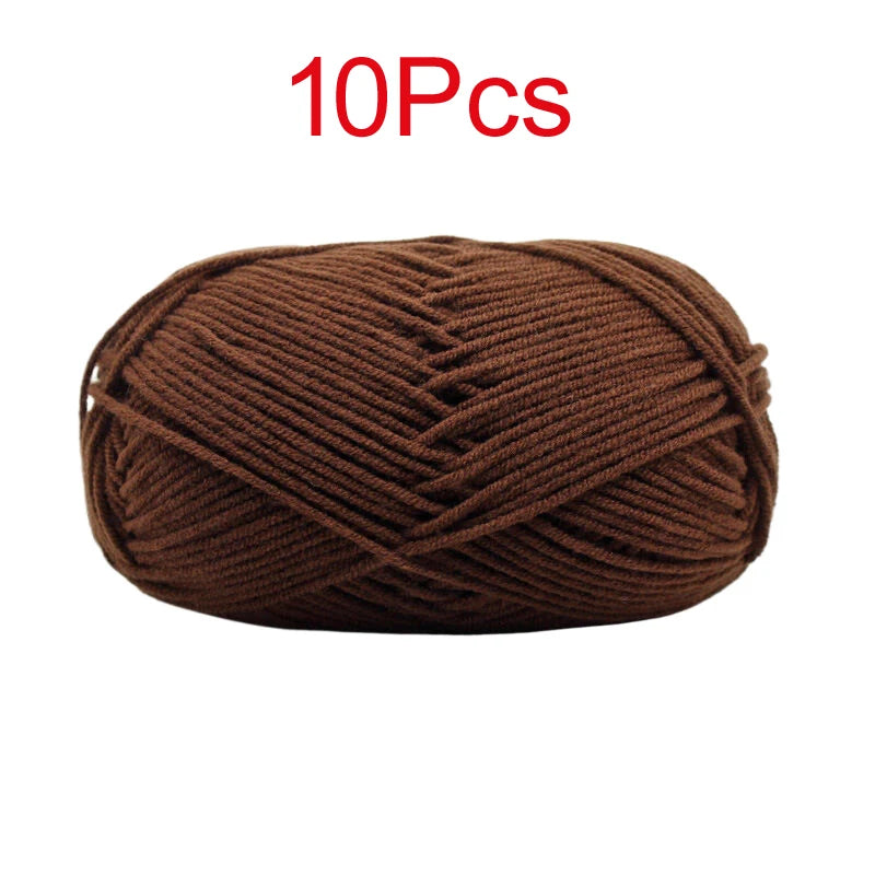 10 Pieces Multi Color Cotton Knitting Yarn Soft Warm Crocheting Yarn for Hand Knit Sweaters Hats Scarves Blankets Amigurumi