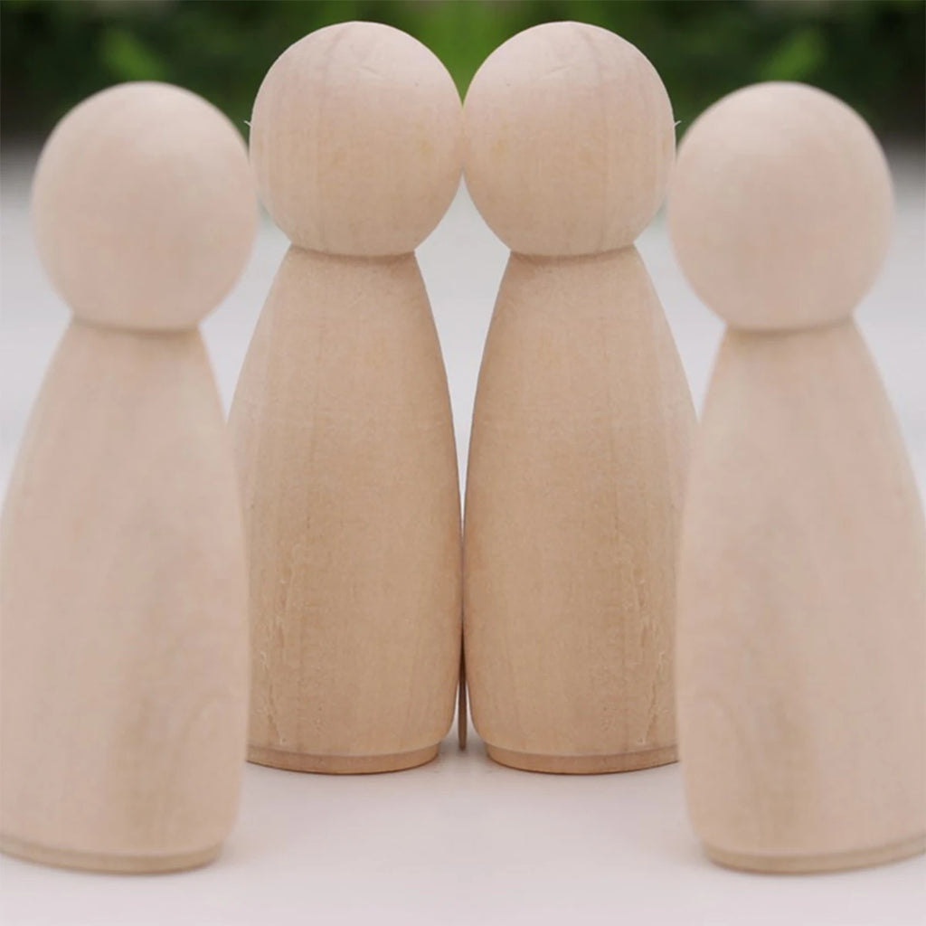 20 Pcs DIY Wood Peg Dolls Handmade Unfinished Doll DIY Crafts Nursery Decoration Wood Peg Dolls Home Decoration Ornament