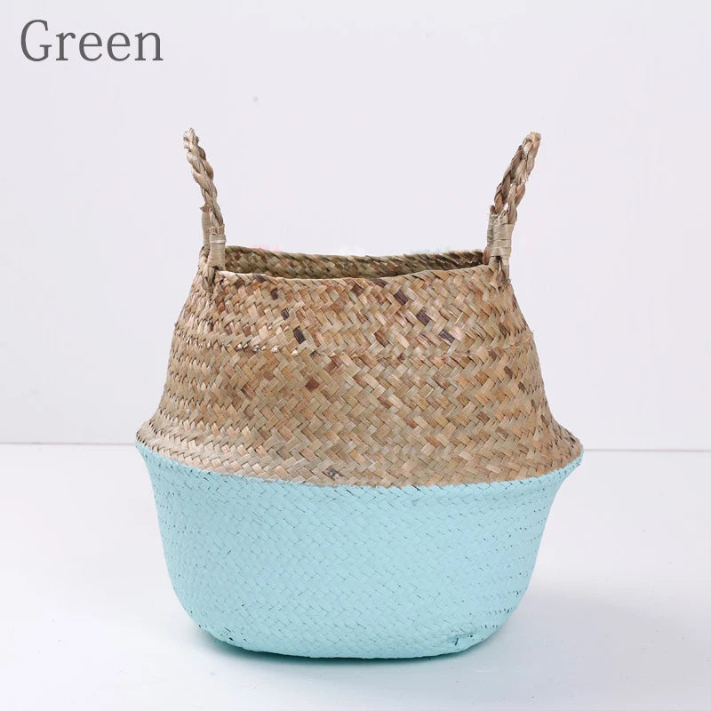 Straw Woven Flower Plant Pot Grass Planter Basket Indoor Outdoor Flower Pot Plant Containers Storage Basket